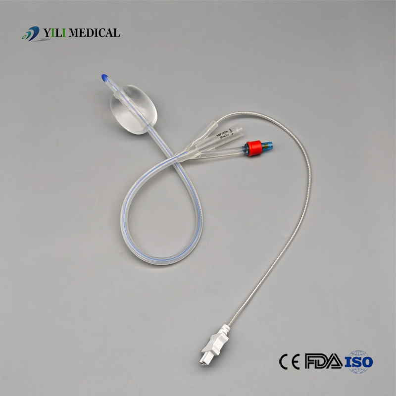 Sonda de temperatura de silicona médica desechable 2-Way 3-Way Catéter de Foley de silicona con temperatura 5-30cc globo