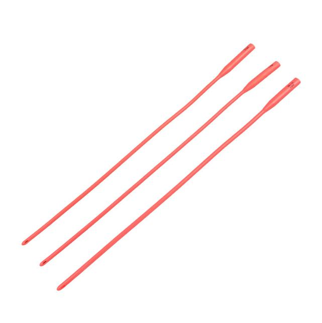 Catéter uretral intermitente de látex rojo de goma CE ISO