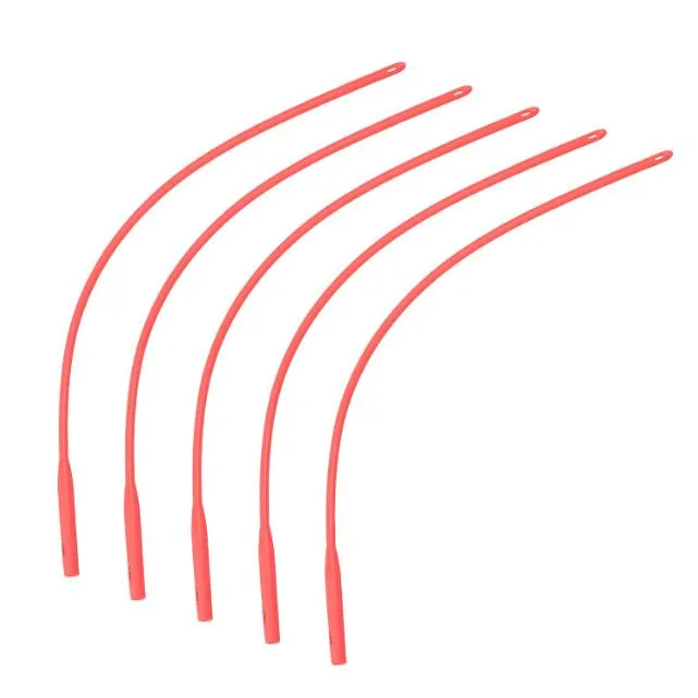 Catéter uretral intermitente de látex rojo de goma CE ISO