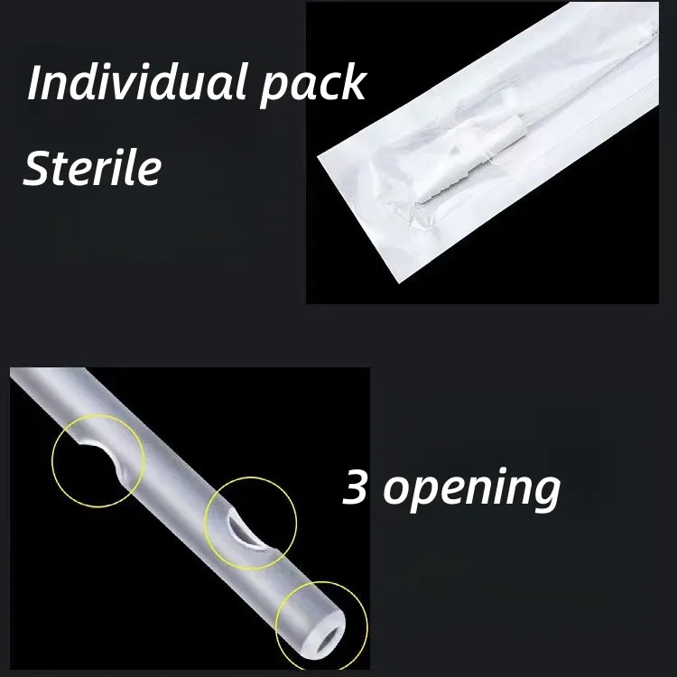 Catéter de succión de silicona estéril desechable médico con control de pulgar Fr6 8 14