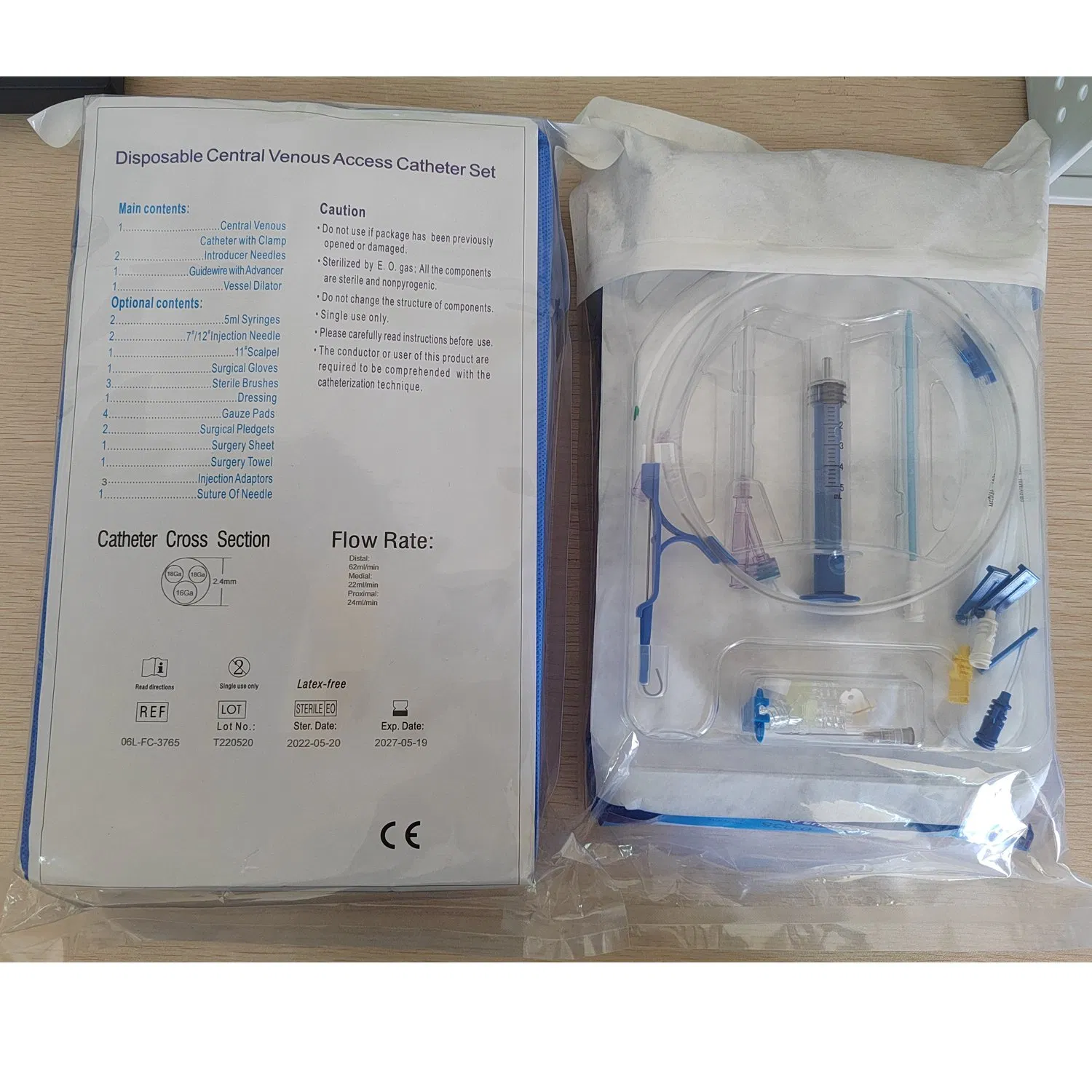 Catéter venoso central antimicrobiano de un solo, doble y triple lumen, registro CE FDA Rusia