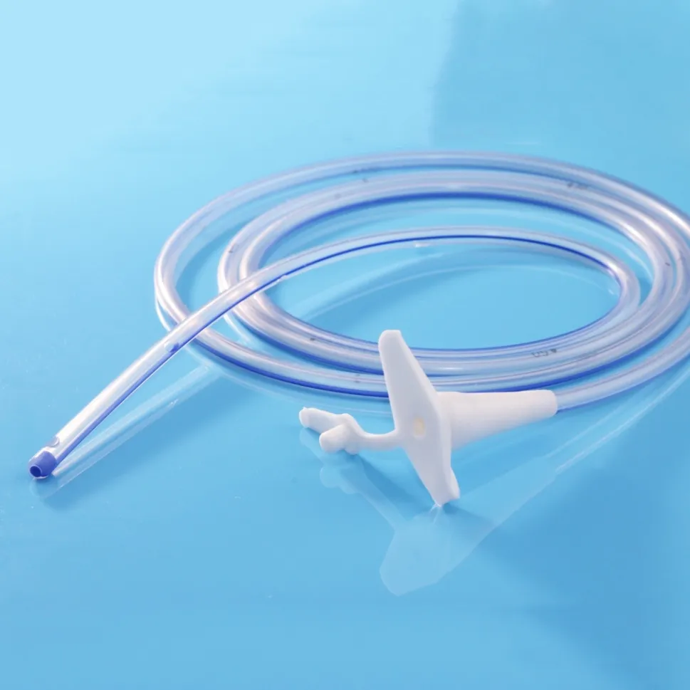 Catéter de succión de silicona estéril desechable médico con control de pulgar Fr6 8 14
