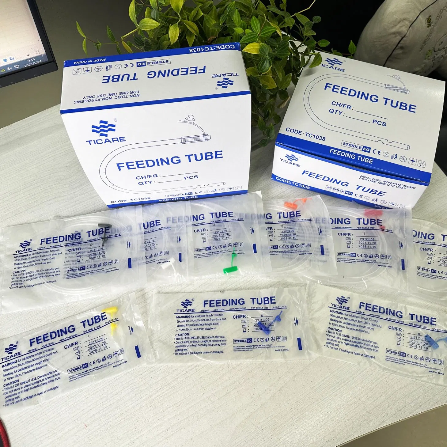 Catéter de tubo de alimentación nasogástrica enteral desechable de PVC médico