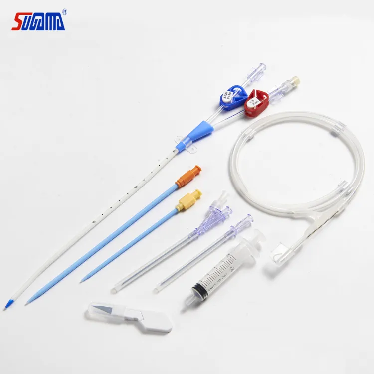 Kit de diálisis desechable catéter de hemodiálisis de doble luz para riñón