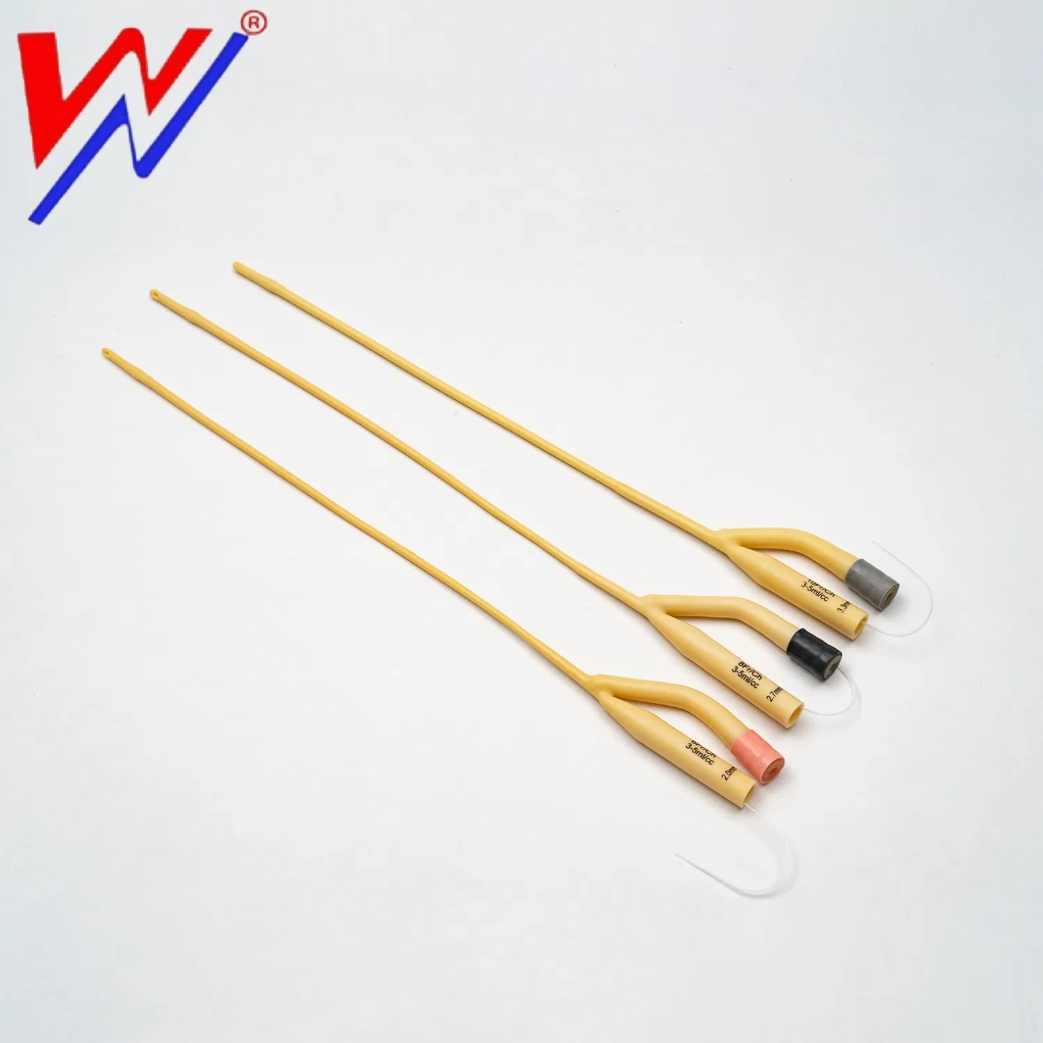 Catéter de látex médico Foley para drenaje urinario 2/3 vías para adultos y pediátricos con certificado CE ISO Fr06-30