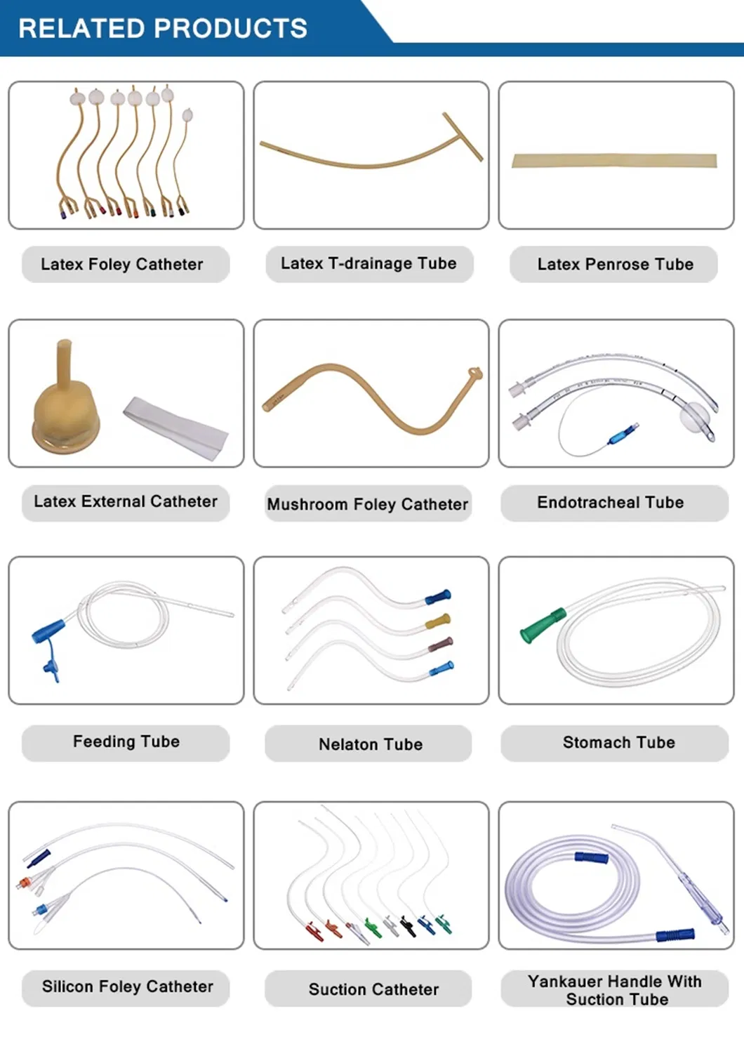 Catéter de Foley de dos vías de silicona, catéter de Foley intermitente