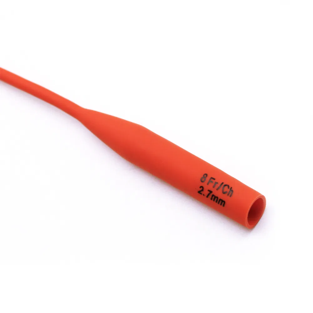 Catéter uretral intermitente de látex rojo de goma CE ISO
