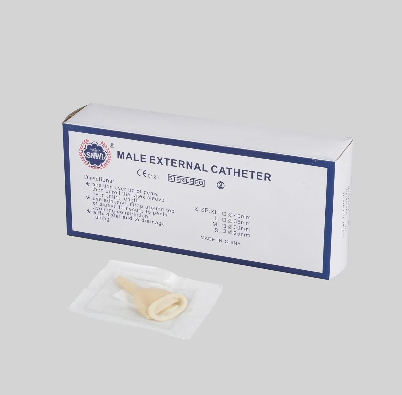 Catéter externo de látex masculino estéril desechable