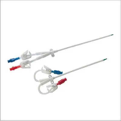 Catéter de hemodiálisis de doble o triple luz precurvado o curvado médico