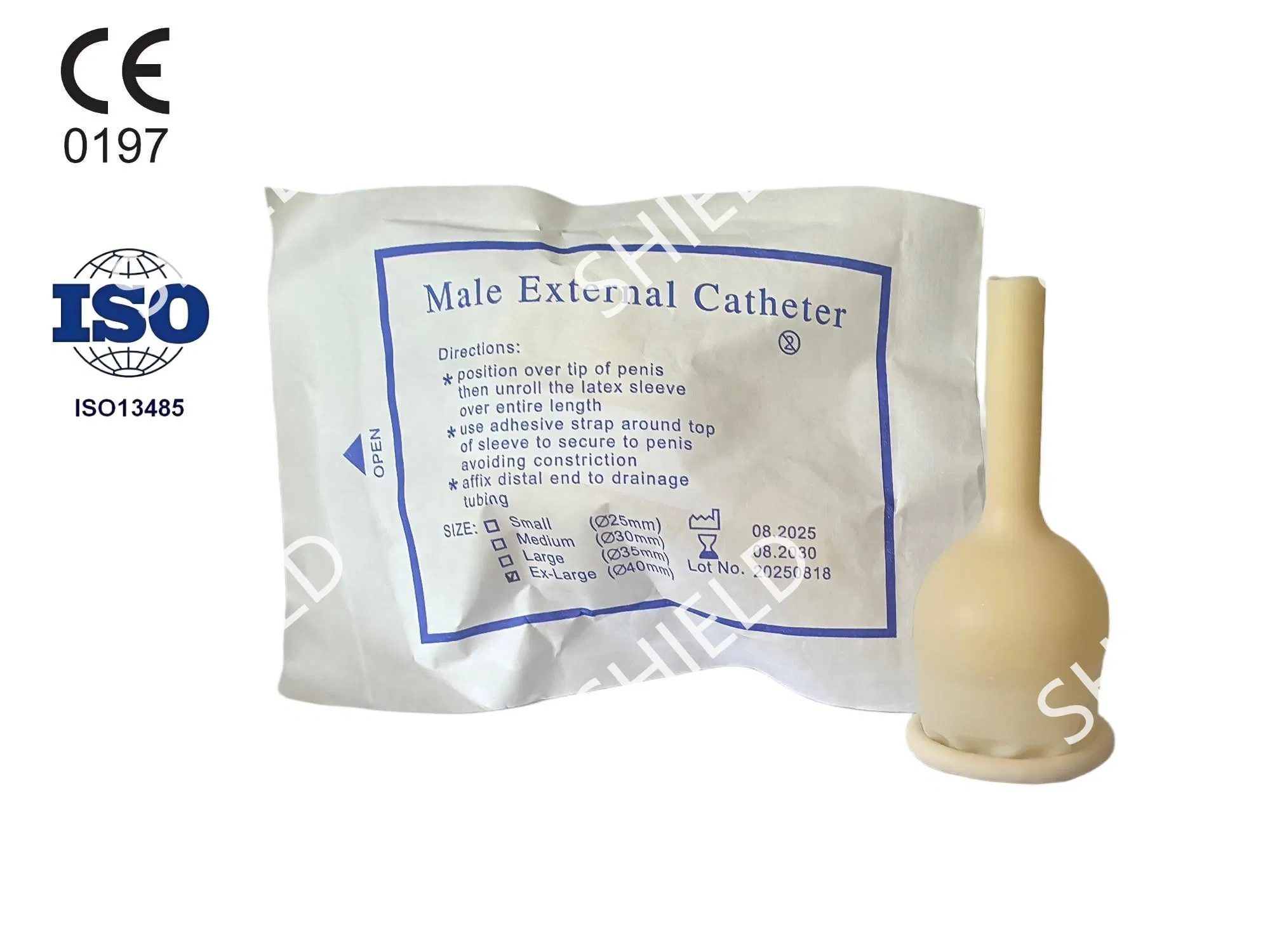 Catéter urinario de látex para hombres, catéter externo masculino, catéter externo tipo condón
