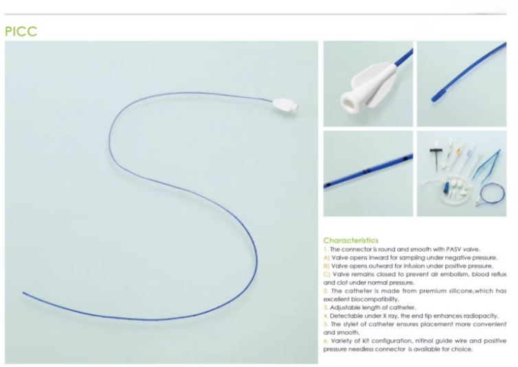 Catéter Central de Inserción Periférica (Set PICC) de Lumen Único para Uso Hospitalario y Clínico