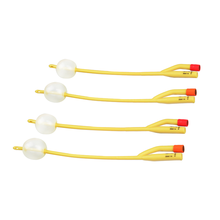 Catéter de Foley de látex 2 con globo de un solo uso 12fr-26fr