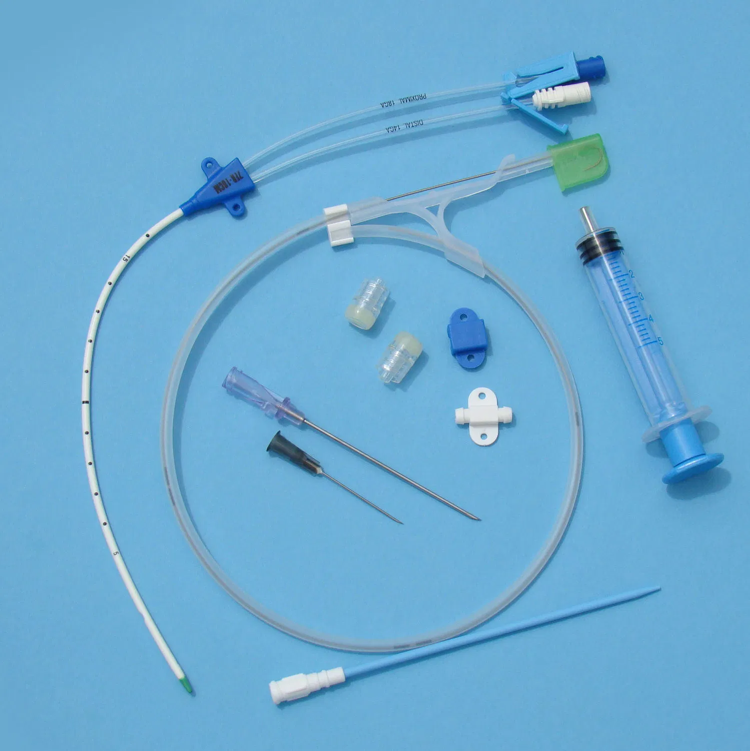 Kit de CVC hospitalario Catéter venoso central de un lumen, de dos lumens, de tres lumens