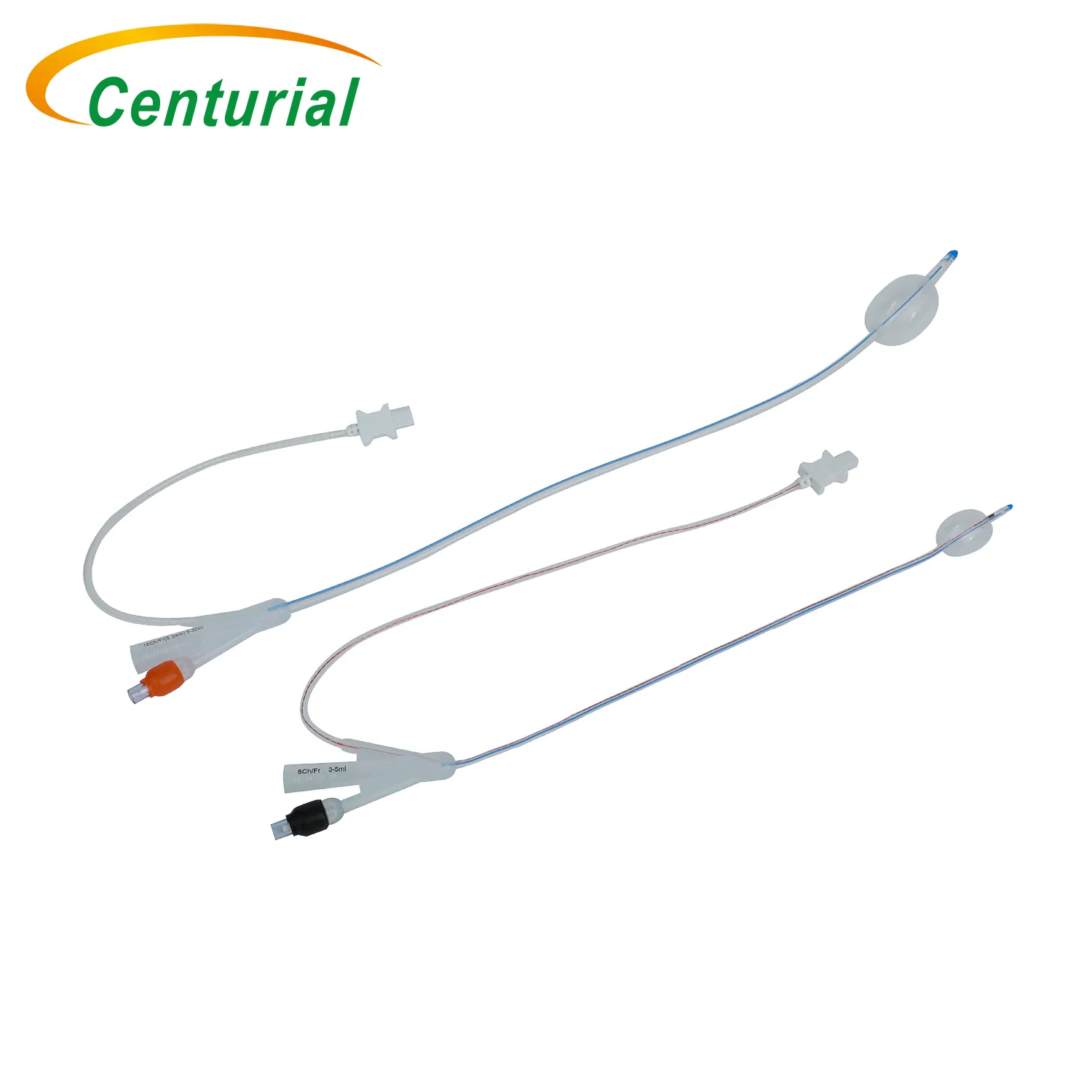 Catéter Foley desechable de silicona blanda 3 con sonda de sensor de temperatura