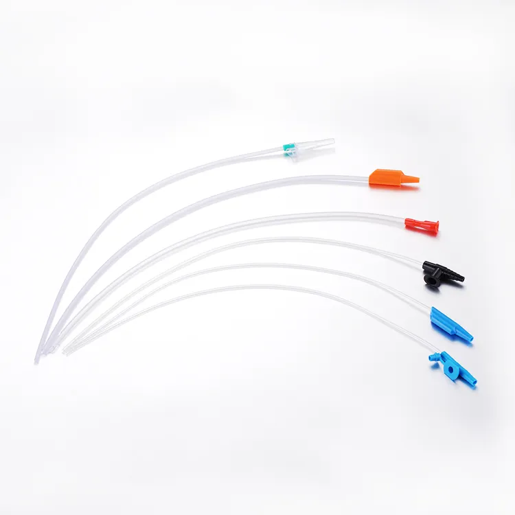 Catéter de succión cerrado desechable de control de dedo de PVC
