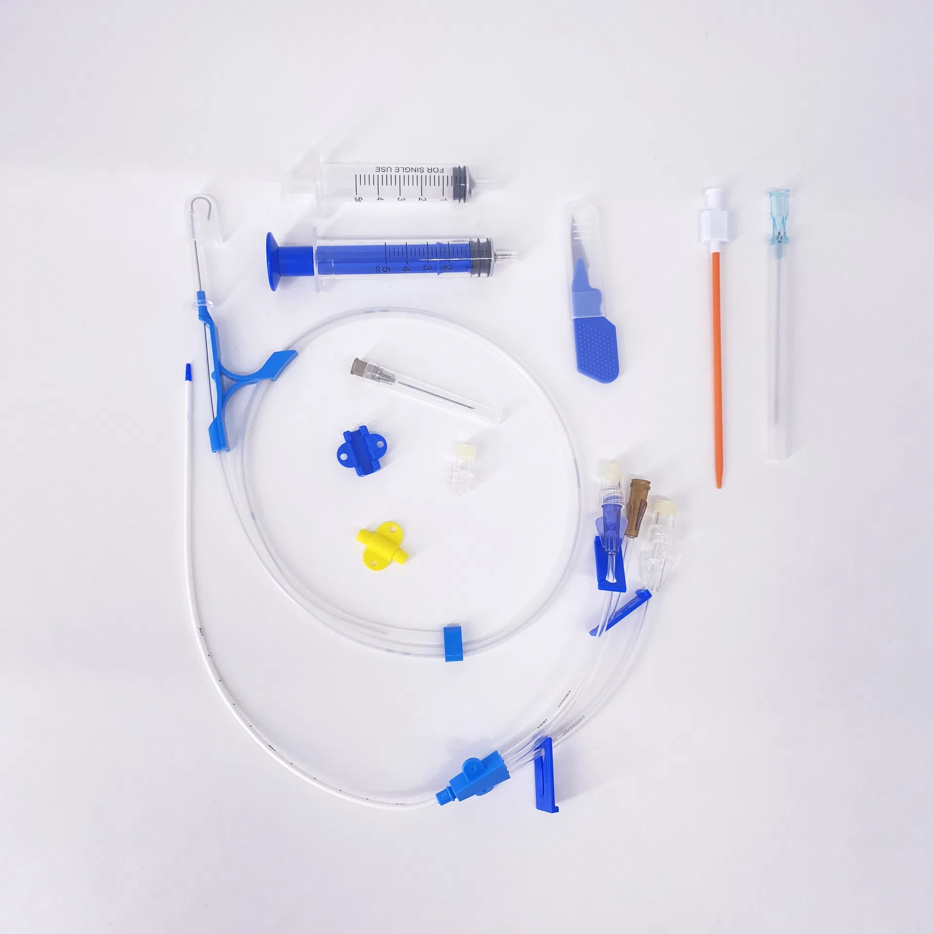 Kit de Catéter Venoso Central de Lumen Simple Doble Triple Cuádruple Antimicrobiano de Diálisis Hospitalaria