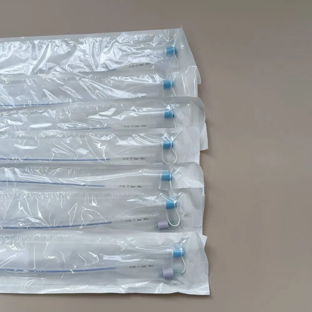 2 Catéter de Foley de silicona con globo para uso hospitalario