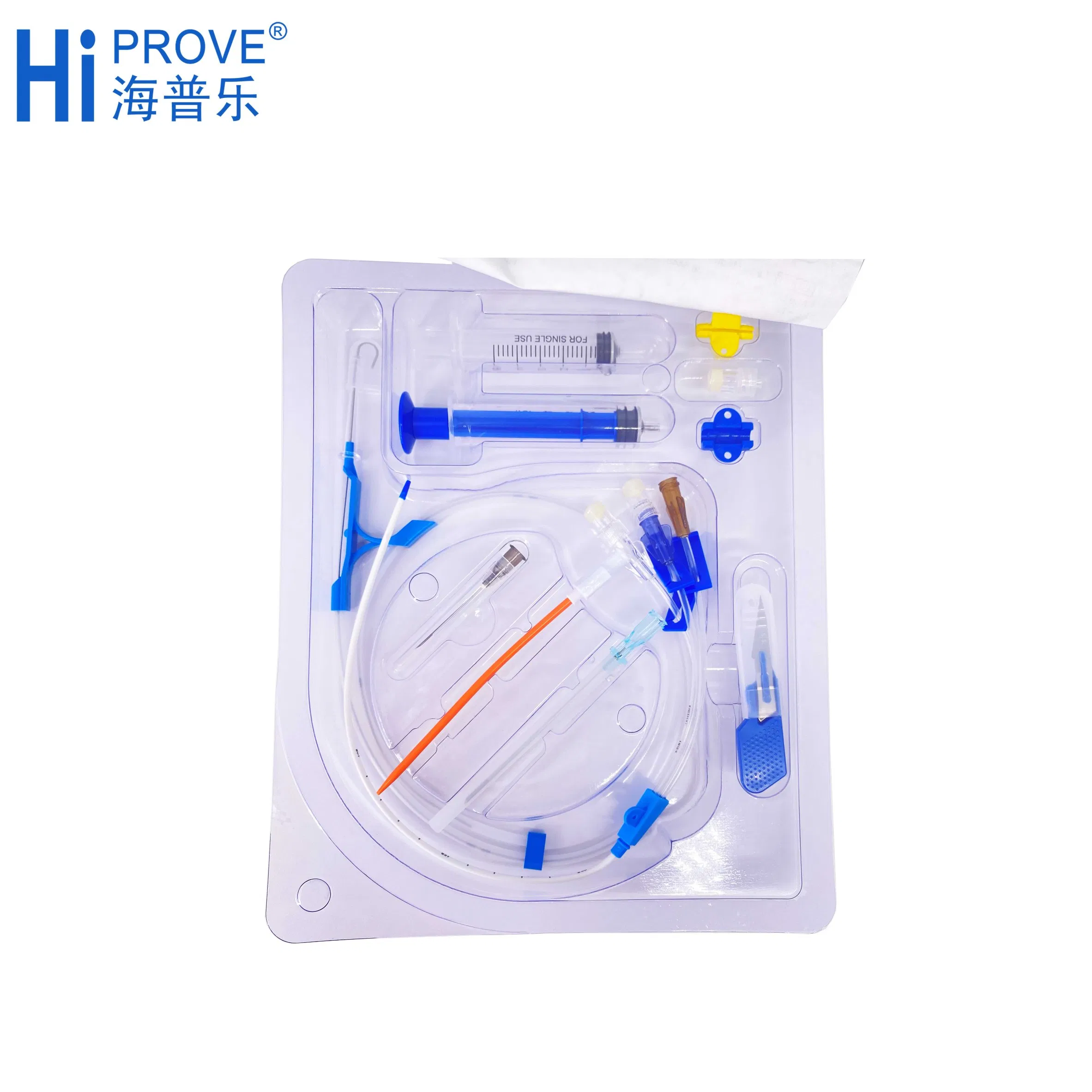 Kit de Catéter Venoso Central de Lumen Simple Doble Triple Cuádruple Antimicrobiano de Diálisis Hospitalaria