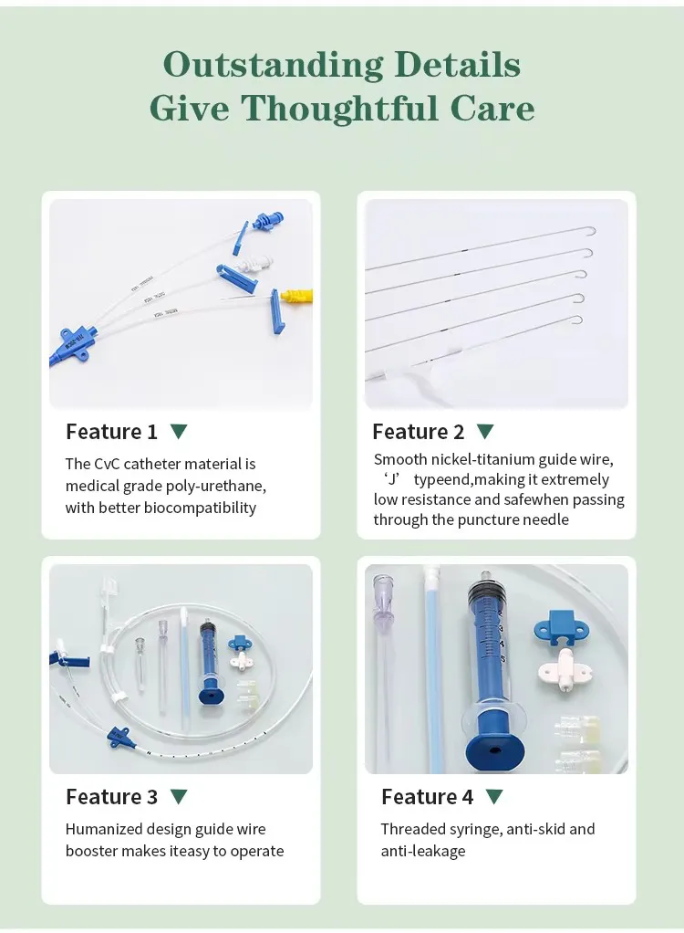 Kit desechable de catéter venoso central competitivo de triple lumen productos de anestesia