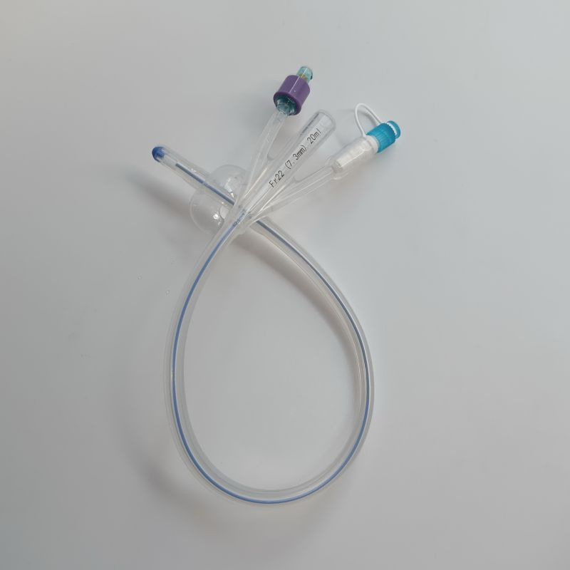 Catéter Foley de silicona personalizado de alta calidad con punta Dufour de tres vías