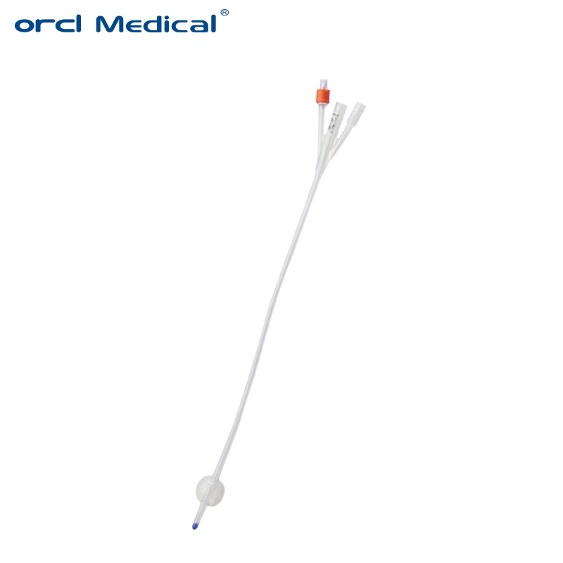 Catéter de Foley de silicona desechable para drenaje urinario 2 vía 3 vía
