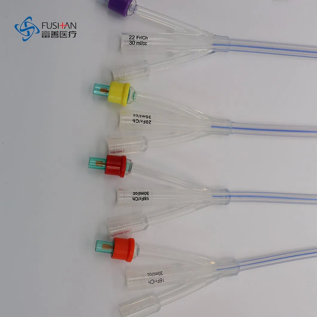 Catéter Foley de silicona médica de tamaño adulto 3 para drenaje de orina con certificados CE, ISO y FDA