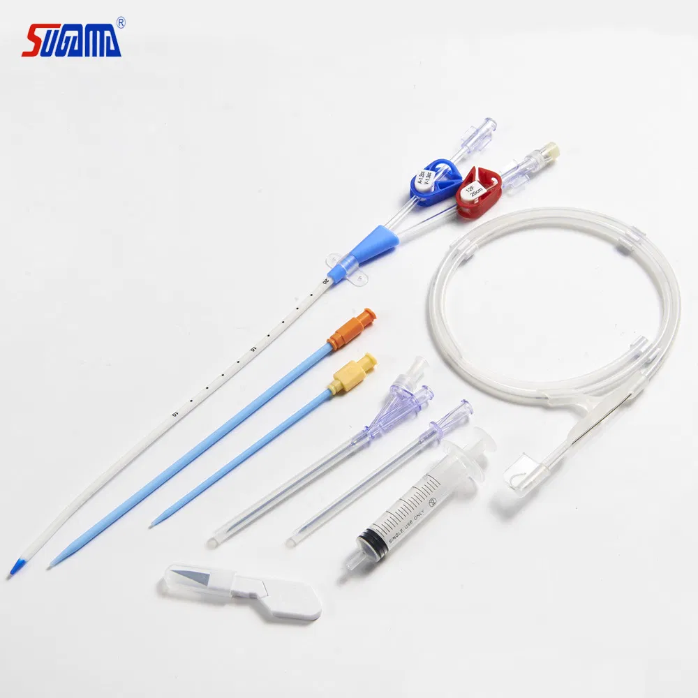 Kit de diálisis desechable catéter de hemodiálisis de doble luz para riñón