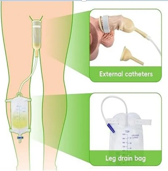 Catéter Urinario Externo Desechable para Incontinencia Urinaria en Hombres 100% Catéter Externo de Silicona tipo Condón
