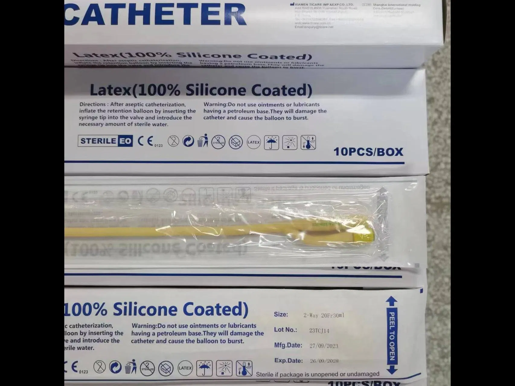Catéter Foley médico 2 personalización catéteres Foley recubiertos antimicrobianos látex