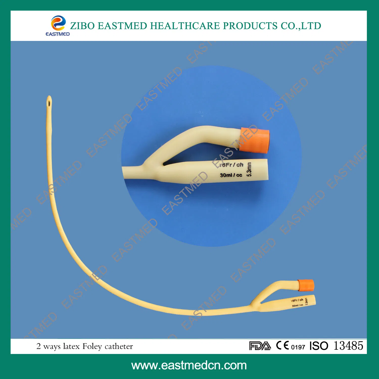 2 Maneras de tubo bronquial de doble lumen desechable de látex Foley catéter endobronquial médico