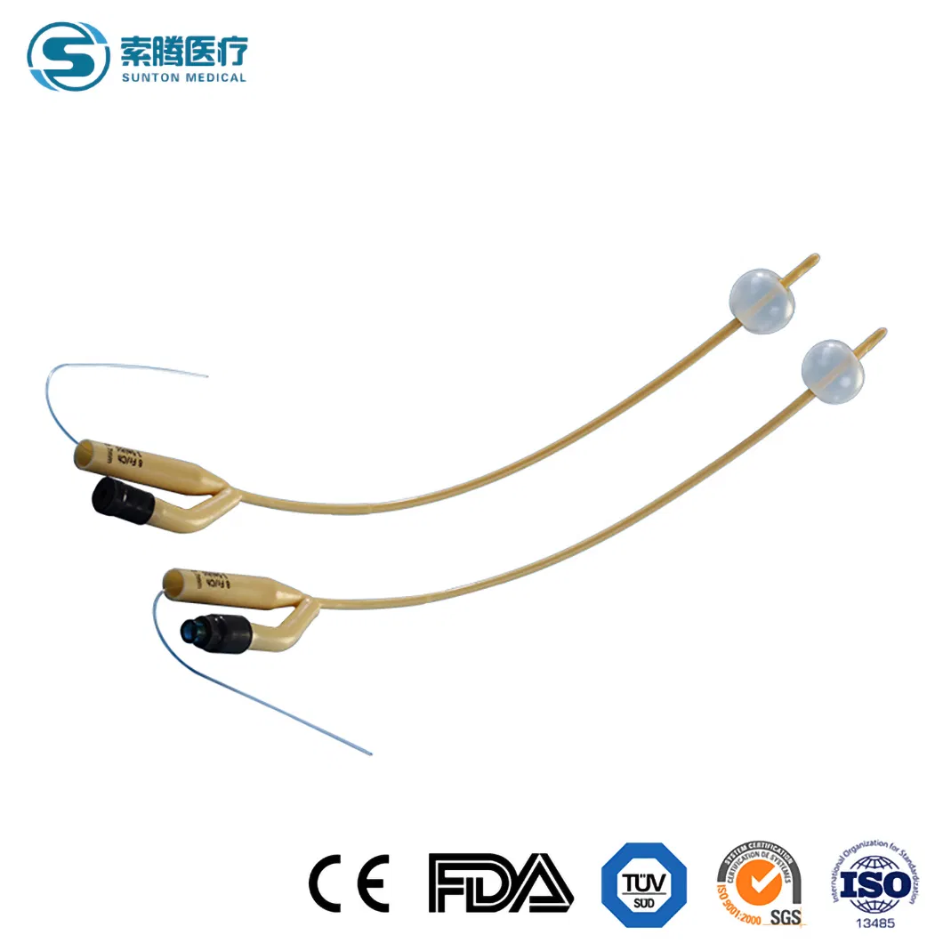 Producto Urinario Más Vendido de Sunton en China 100% Libre de Látex Silicona 2 3 Fabricación Mayorista de Catéter Foley Antimicrobiano de Látex Urinario