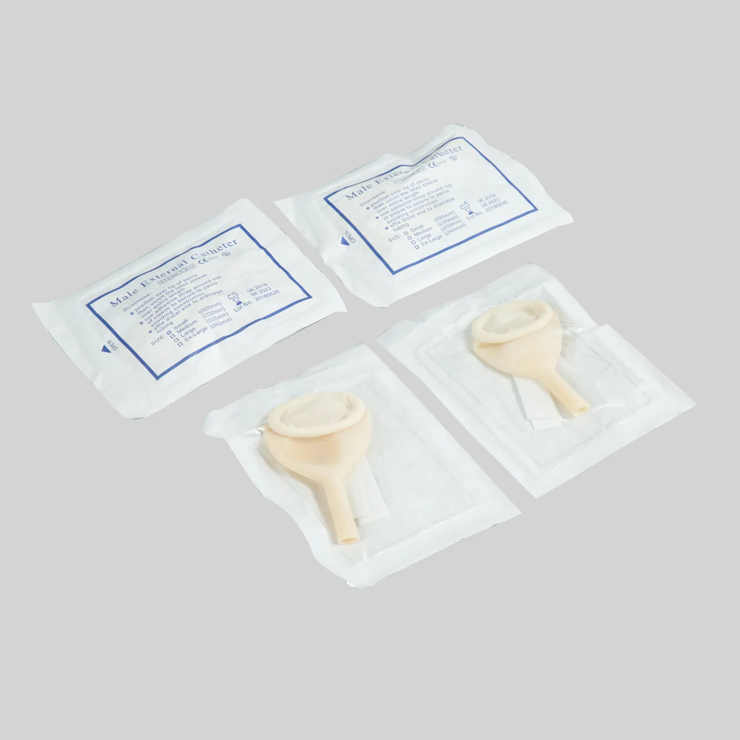 Catéter externo de látex masculino estéril desechable