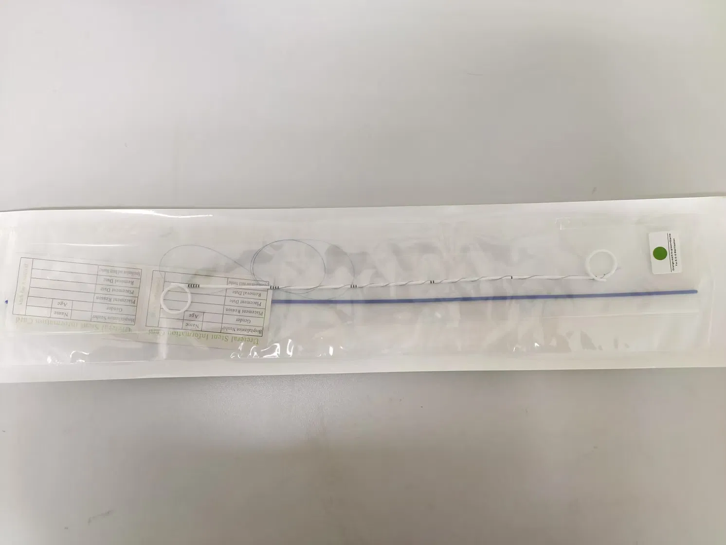 Stent ureteral doble J desechable para soporte y drenaje del uréter