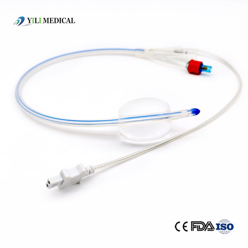 Sonda de temperatura de silicona médica desechable 2-Way 3-Way Catéter de Foley de silicona con temperatura 5-30cc globo