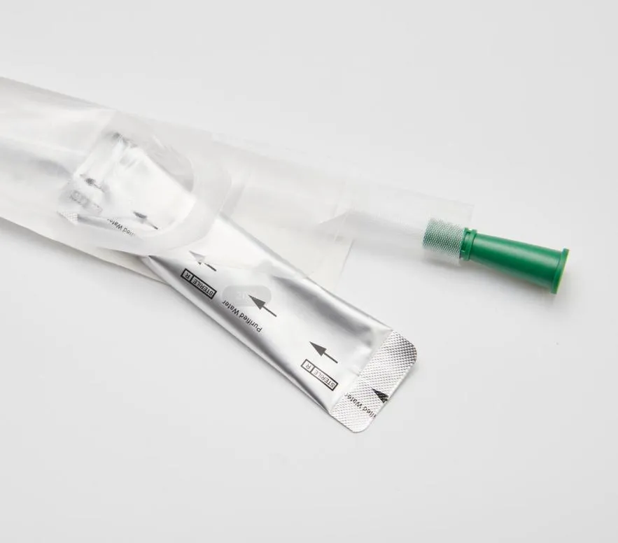 Catéter intermitente desechable hidrofílico recubierto de PVC y TPU