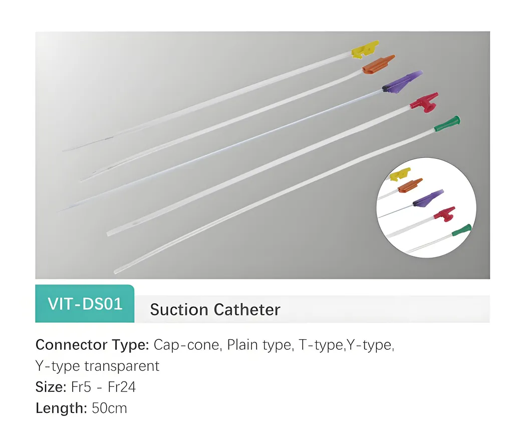Catéter de succión desechable médico tubo de PVC transparente en forma de Y