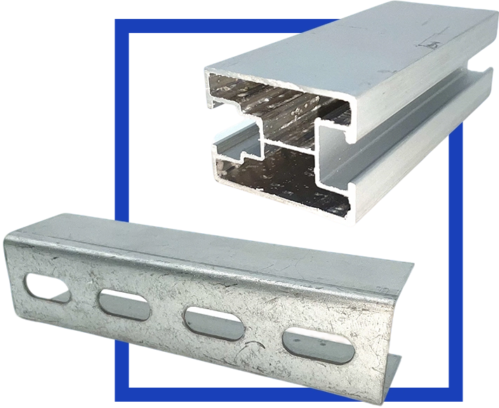 Close-up of Youlong precision PV mounting hardware