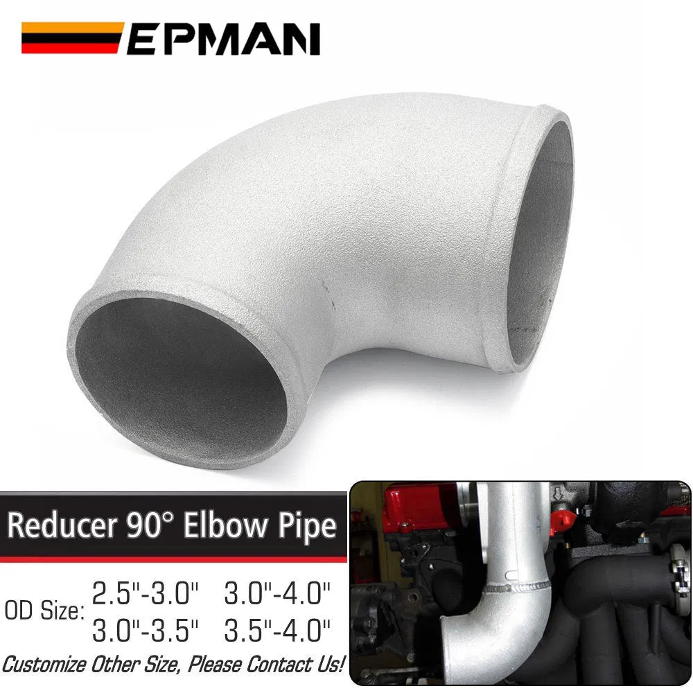 Epman Universal Cast Aluminum 90 Degree Reducer Pipes Intercooler Turbo Elbow Reducer Pipe Joiner