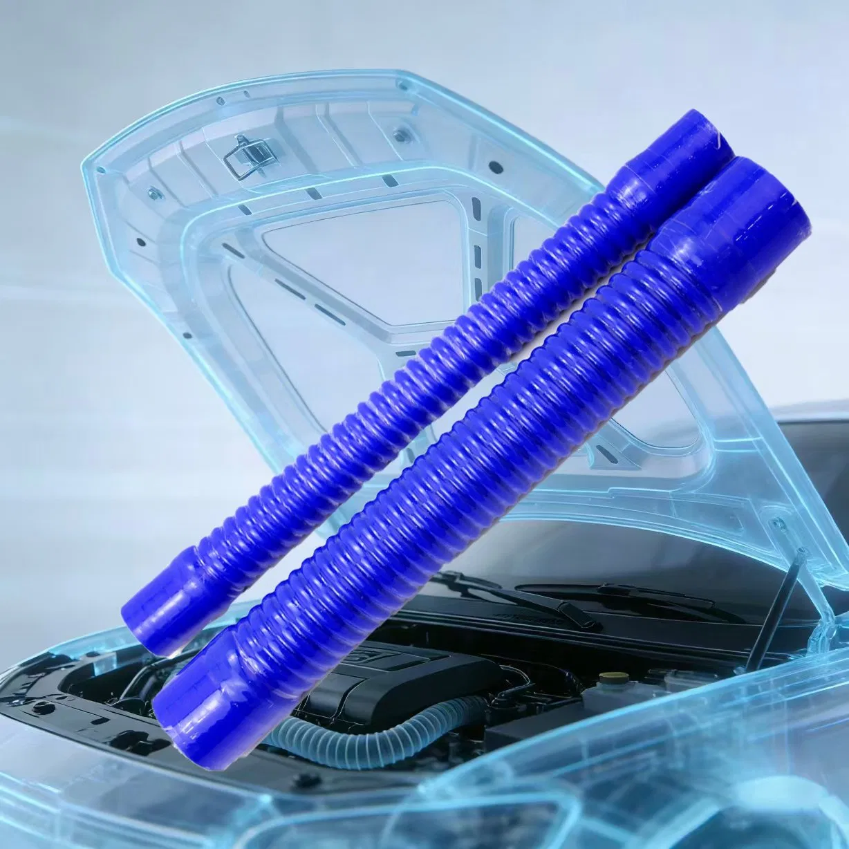 Custom Automotive Reinforced Black Flexible Silicone Rubber Radiator Tube Size 1-3/8*28"