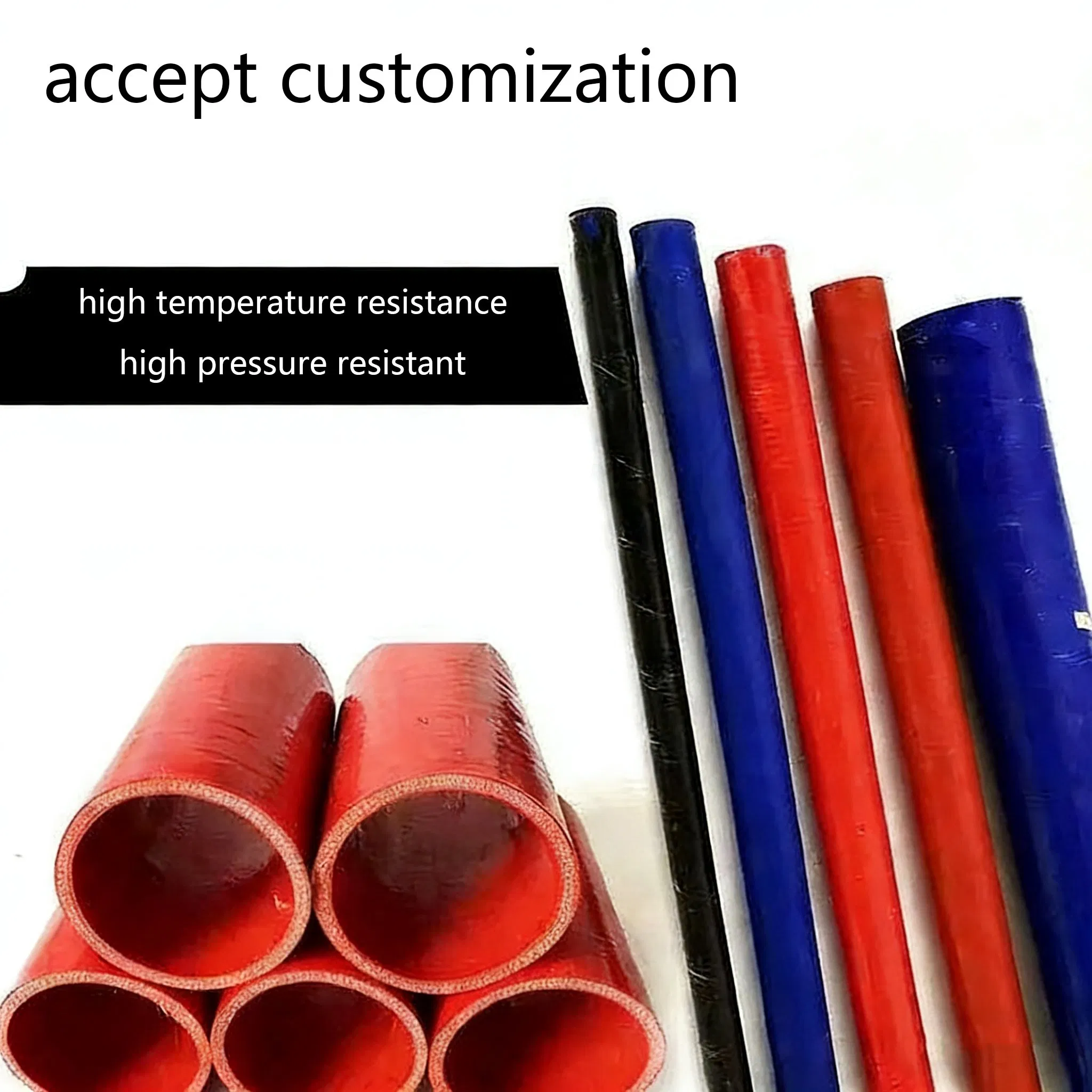 ID 55mm Automotive Reinforced Black Flexible Silicone Rubber Radiator Tube Size