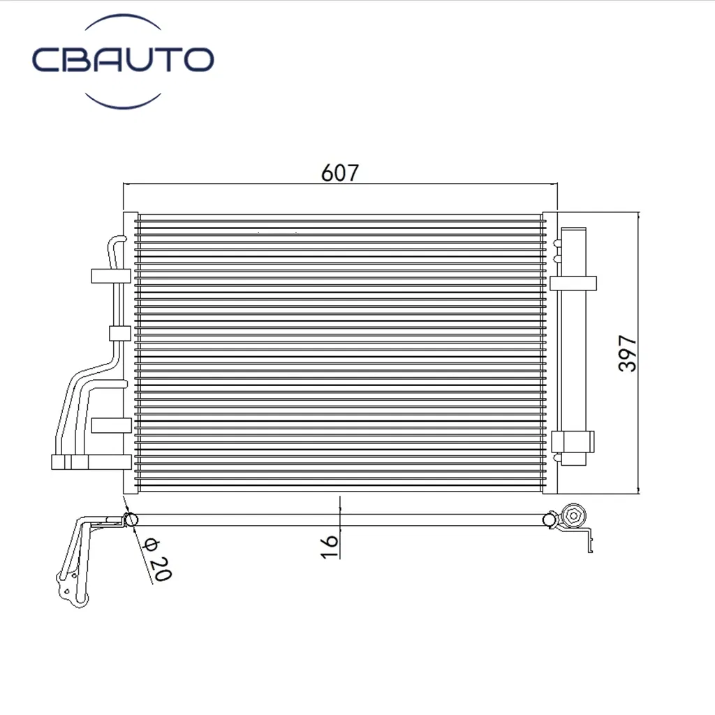 Aftermarket Car Auto Air Conditioning System Auto AC Condenser for Hyundai Elantra OEM 976062h000 2h010