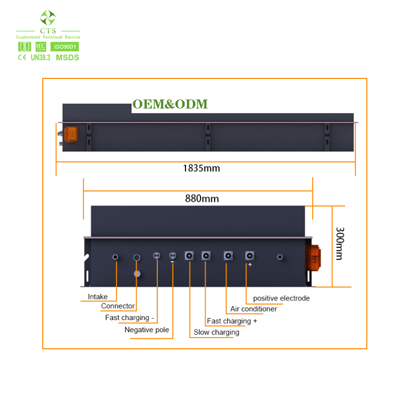 300V 500V 600V Electric Vehicle Battery LiFePO4 Batteries Rechargeable High Capacity EV Battery Packs System with Liquid Cooling
