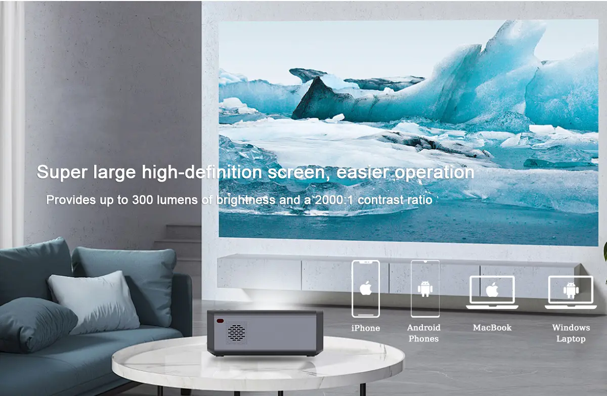4k portable home projector factory wholesale detail