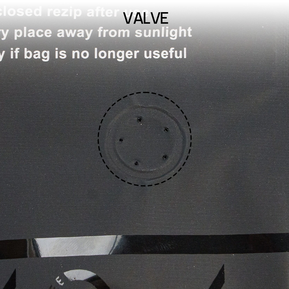 One-way degassing valve coffee bag
