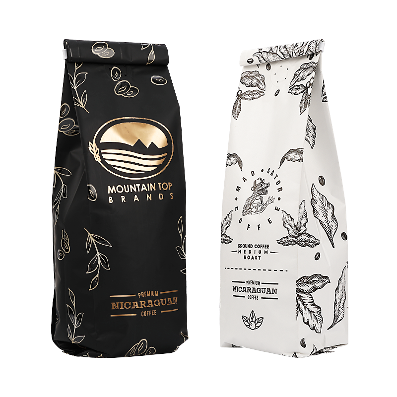 Wholesale Mylar Kraft Paper Side Gusset Coffee Bags With Valve And Tin Tie Manufacturer, Suppliers