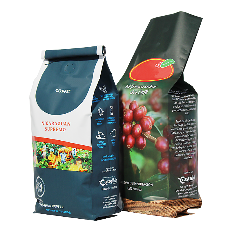 Custom Plastic Kraft Paper Side Gusset Bag With Tin Tie For Coffee Bean Manufacturer, Supplier