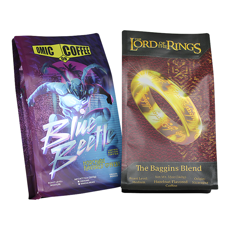 Custom Wholesale DC Brand Superman Anime Design Plastic Flat Bottom Coffee Bags Manufacturers, Factory