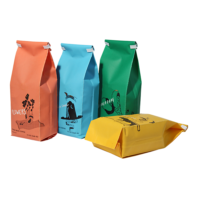 Custom Plastic Kraft Paper Side Gusset Bag With Tin Tie For Coffee Bean Manufacturer, Supplier
