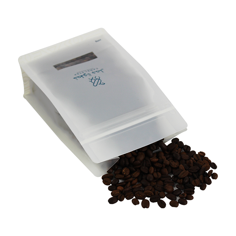 Custom Customize Printed Logo Resealable Clear Stand Up Coffee Pouch Bags With Window For Coffee Packaging Suppliers, Factory