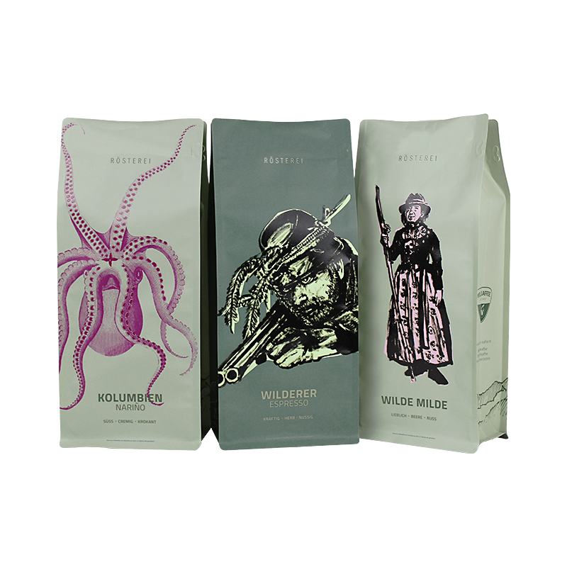 China Kraft Paper Flat Bottom Coffee Bags With Valve For Coffee/Tea Packaging Supplier, Factories